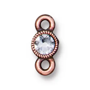 11.75mm Antique Copper Plated Crystal Brilliance Two-Sided Link By TierraCast
