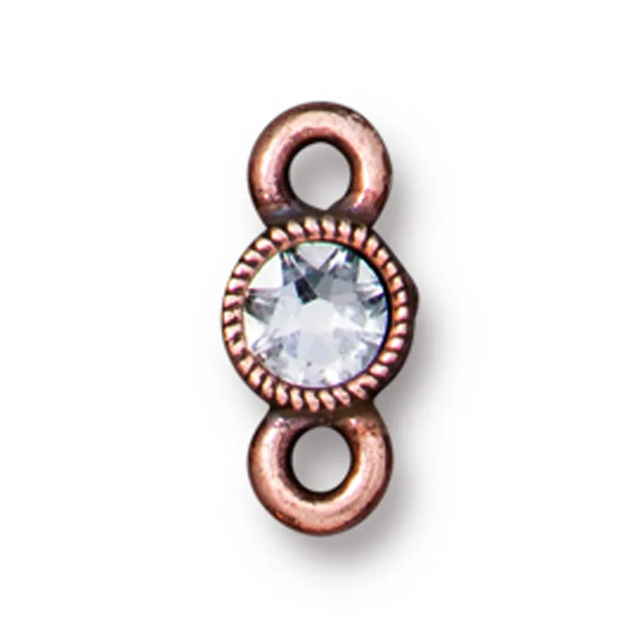 11.75mm Antique Copper Plated Crystal Brilliance Two-Sided Link By TierraCast