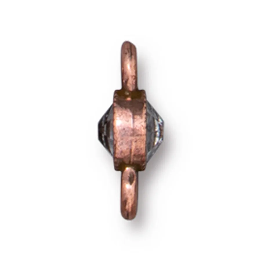 11.75mm Antique Copper Plated Crystal Brilliance Two-Sided Link By TierraCast
