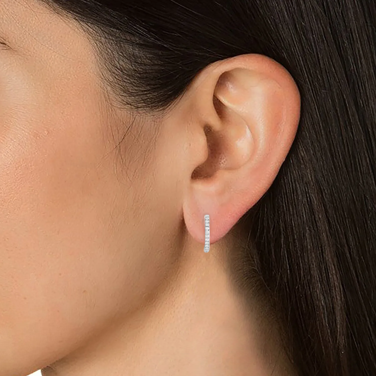 1/3 ctw Round Lab Grown Diamond Hoop Earrings