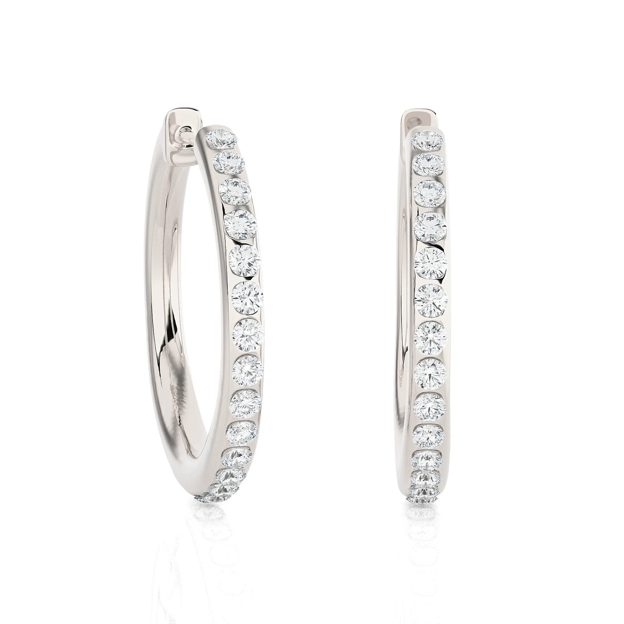 1/3 ctw Round Lab Grown Diamond Hoop Earrings