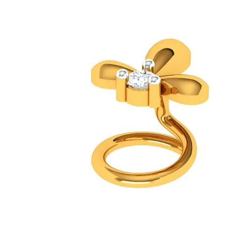 14KT Stone Studded Dazzling Gold Nose Pin