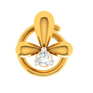 14KT Stone Studded Dazzling Gold Nose Pin