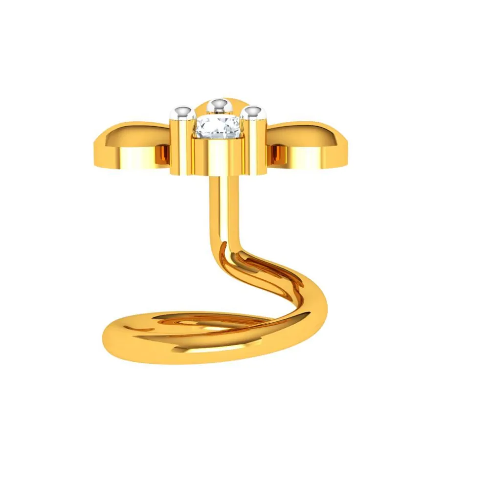 14KT Stone Studded Dazzling Gold Nose Pin
