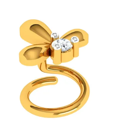 14KT Stone Studded Dazzling Gold Nose Pin
