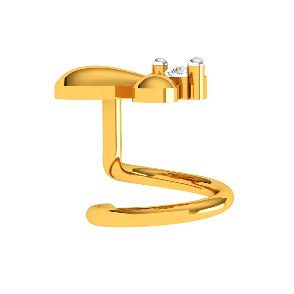 14KT Stone Studded Dazzling Gold Nose Pin