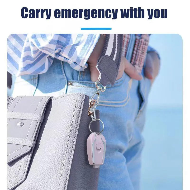 1500MAH Mini Keychains Power Bank Emergency Phone Charger Type-c Camping Outdoor