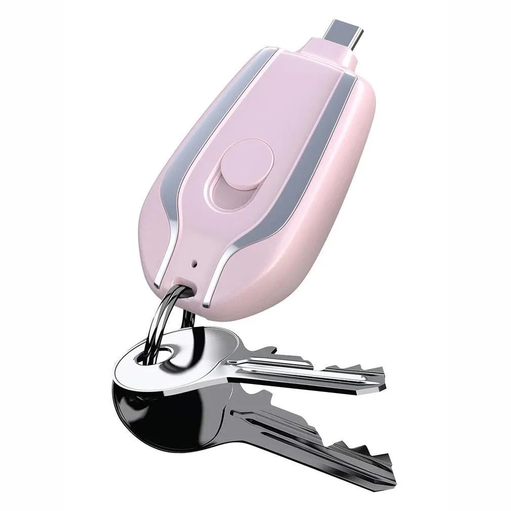 1500MAH Mini Keychains Power Bank Emergency Phone Charger Type-c Camping Outdoor