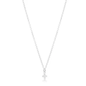 16" Necklace Sterling Cross Sterling Charm