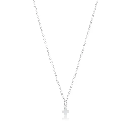 16" Necklace Sterling Cross Sterling Charm