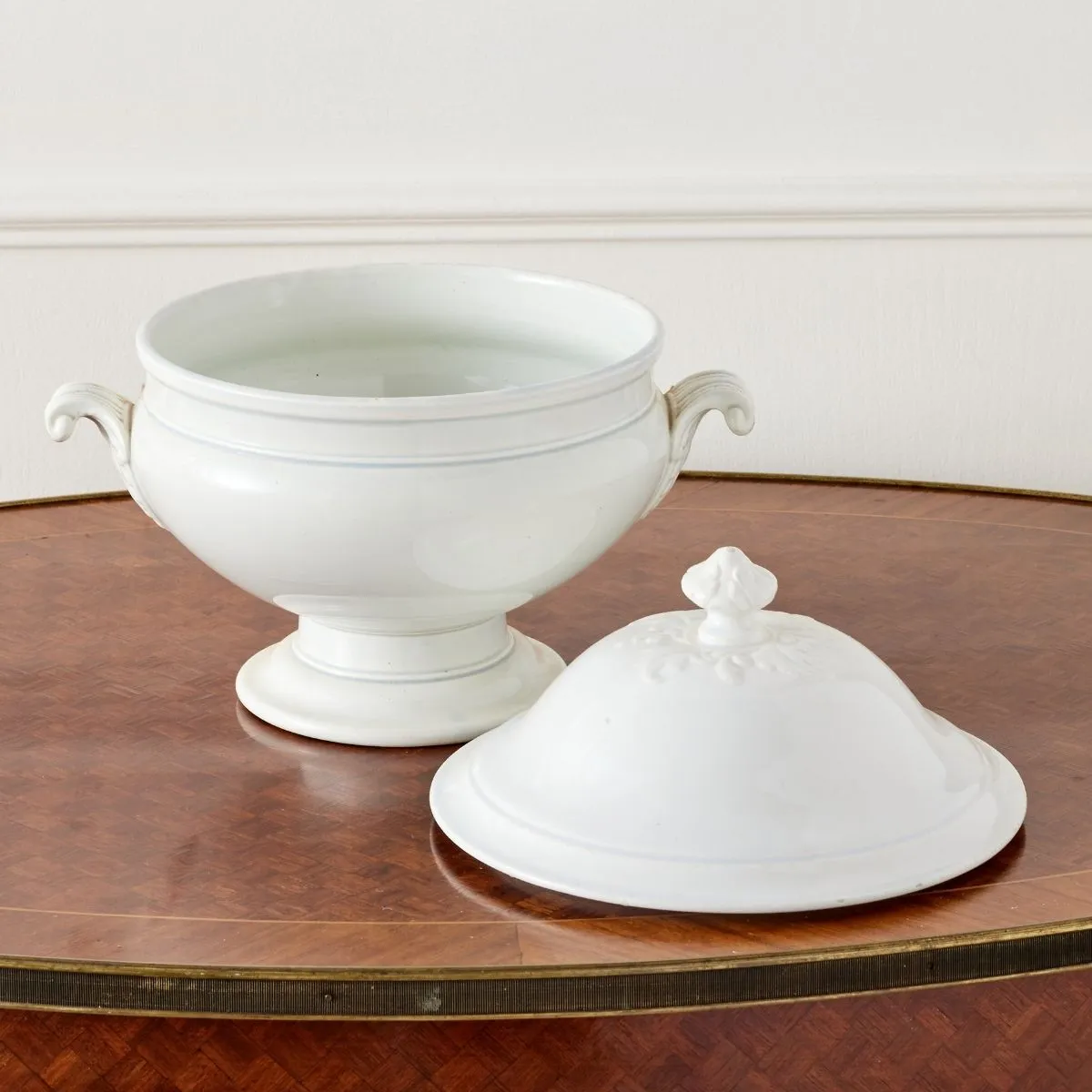 19th Century French Blue-Rimmed Tureen