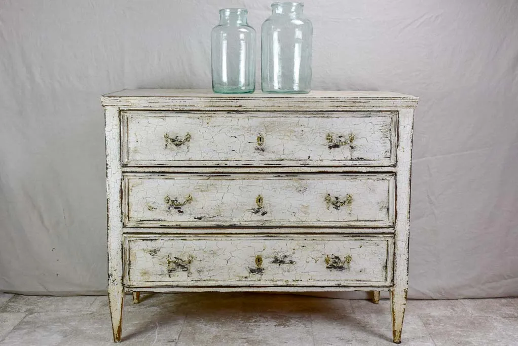 19th Century three door commode with crackled paint finish 43¾"