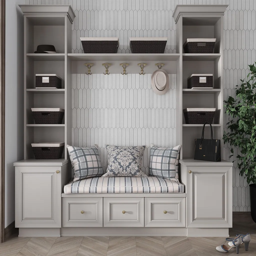 23 pack Festa 1.7 in. x 9.6 in. Matte White Ceramic Picket Wall and Floor Tile (2.37 sq ft/case) - Sample