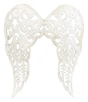 24" Filigree Angel Wings: Antique Cream