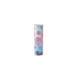 24" Pre-Lit Black and White Snowflakes Color Changing LED Christmas Lantern