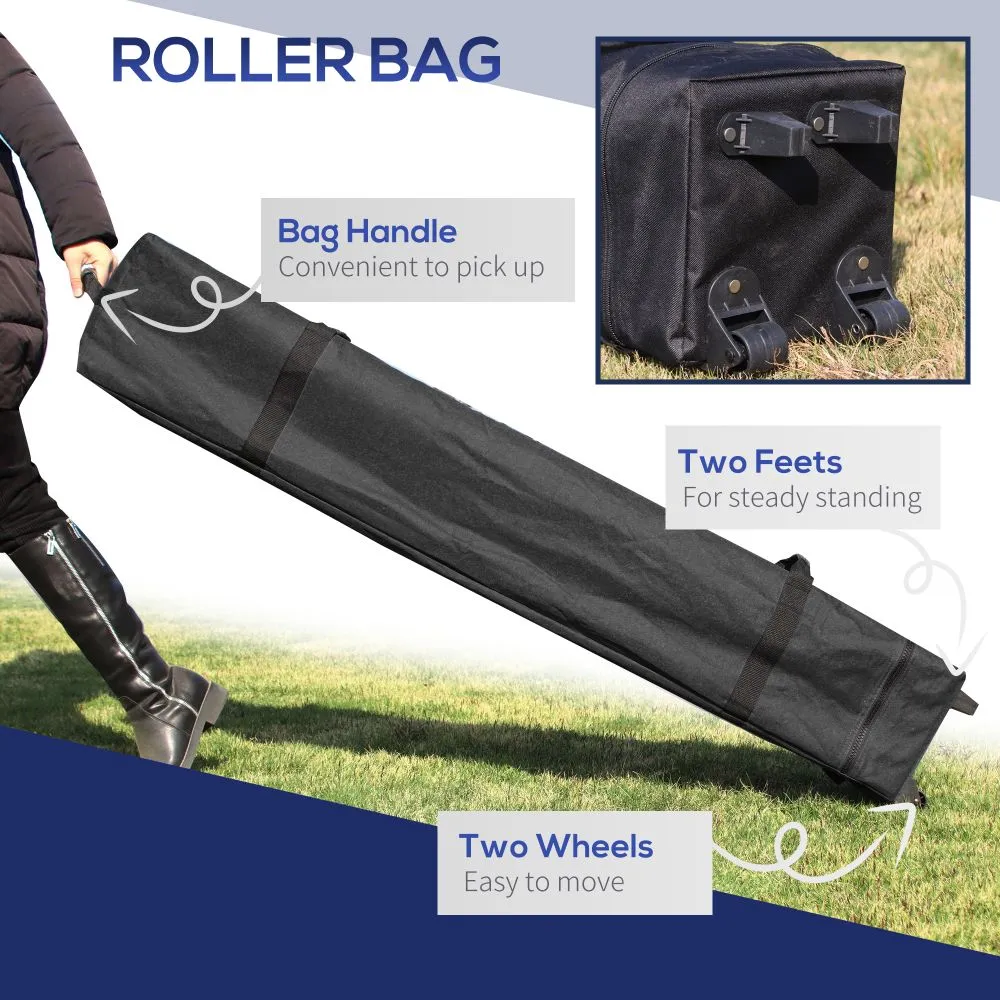 3 x 3m Pop Up Gazebo, Foldable Carry Bag 4 Leg Weight Bags Blue