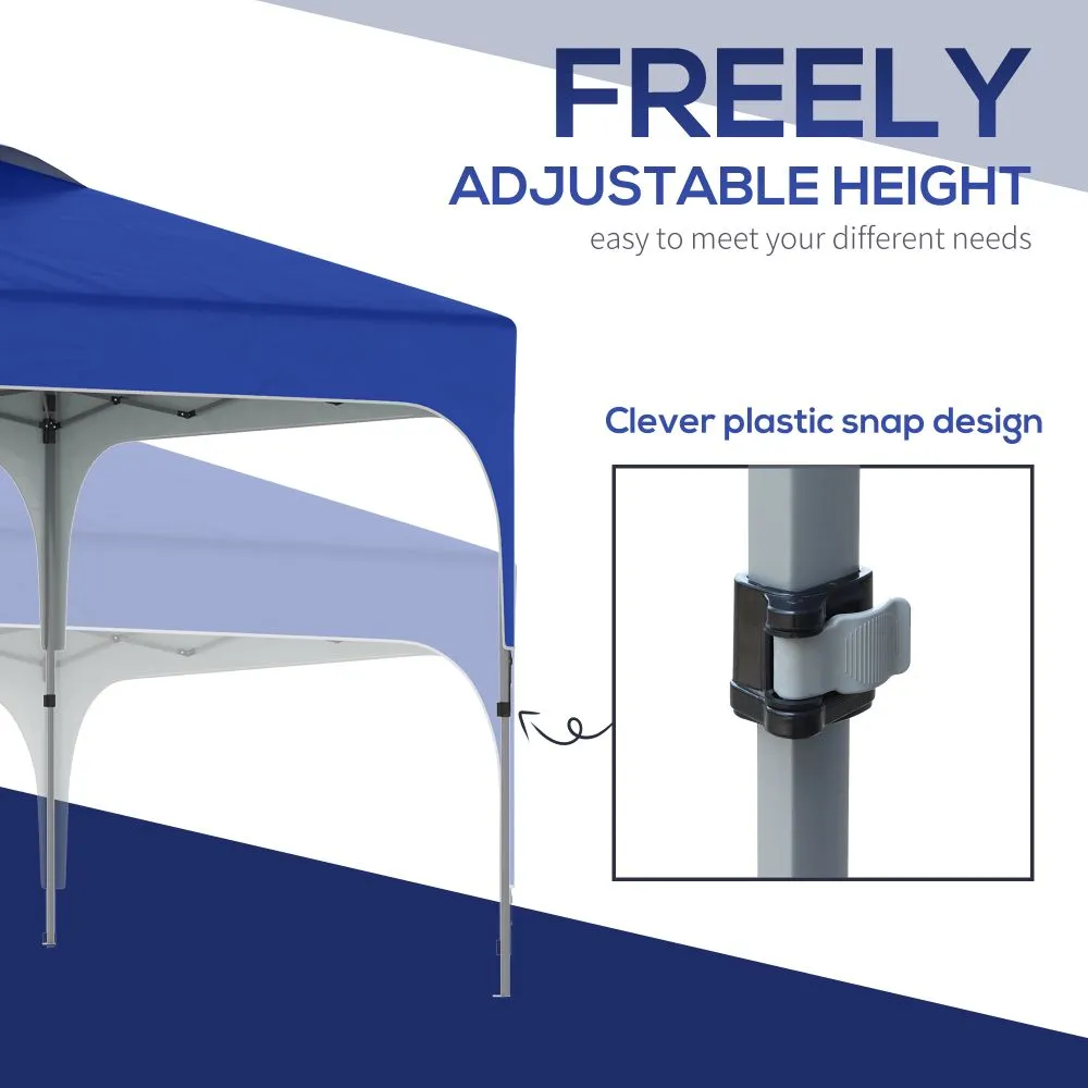 3 x 3m Pop Up Gazebo, Foldable Carry Bag 4 Leg Weight Bags Blue