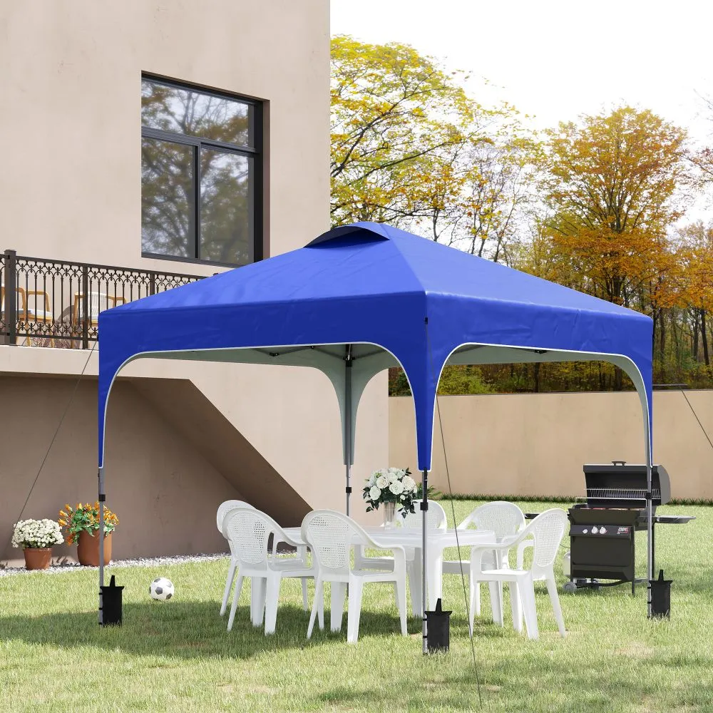 3 x 3m Pop Up Gazebo, Foldable Carry Bag 4 Leg Weight Bags Blue