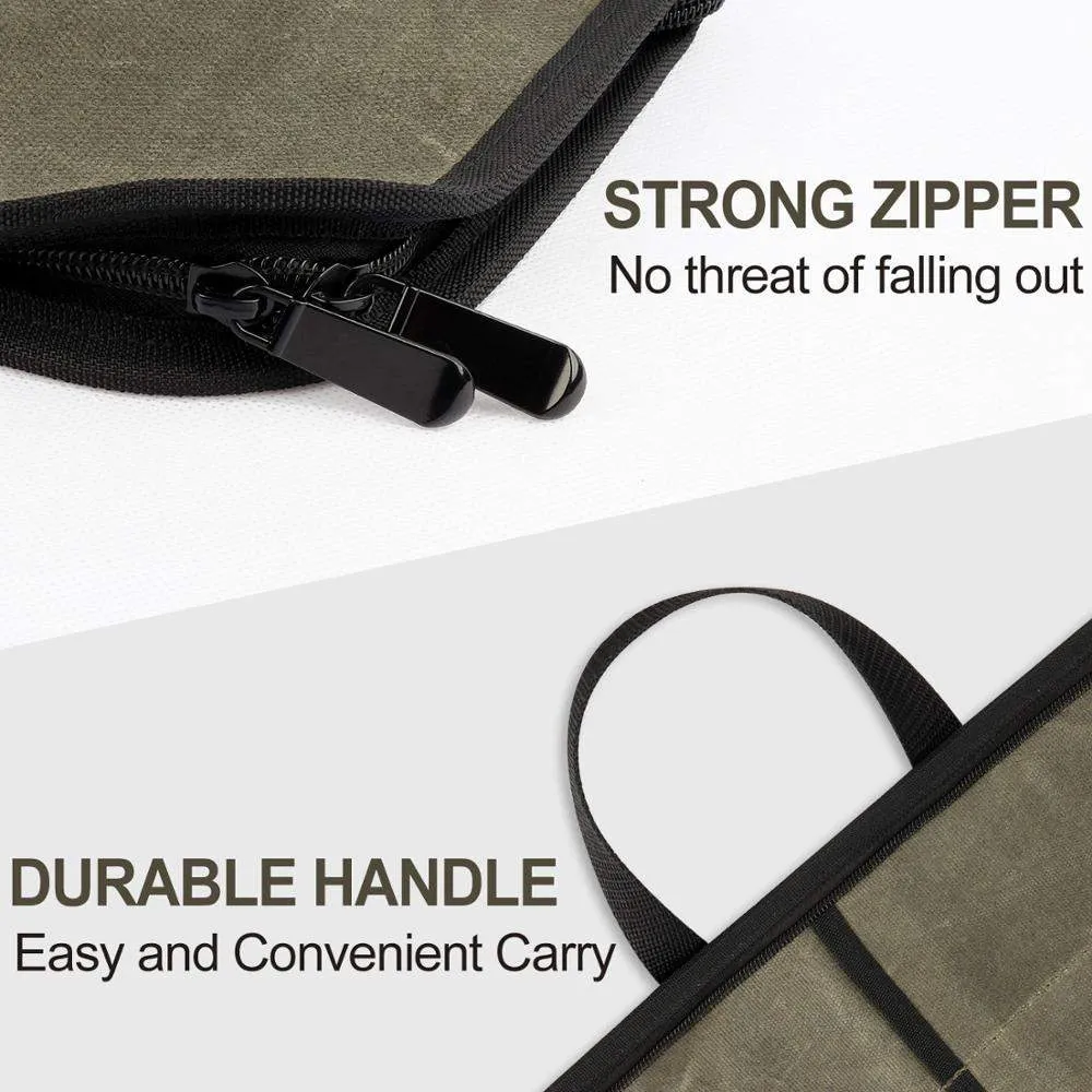 4 Slots Waxed Canvas Chef Knives Roll Bag