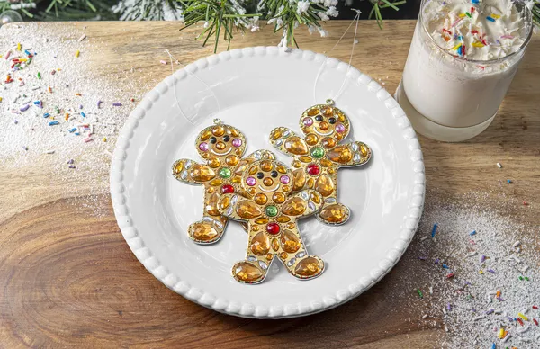 4"L Jeweled Gingerbread Ornament