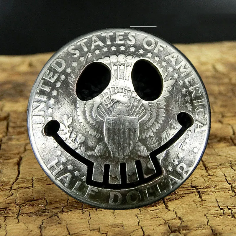 50 Cents Wallet Conchos Coin Joker Cent Conchos Button Conchos Screw Back Decorate Concho Joker Coin Biker Wallet Concho Wallet Conchos