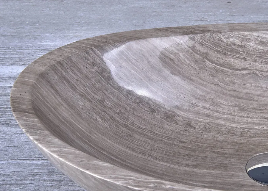 500x350x150mm Above Counter Stone Basin Oval Shape Marble Surface Bathroom Wash Basin Antique Vintage
