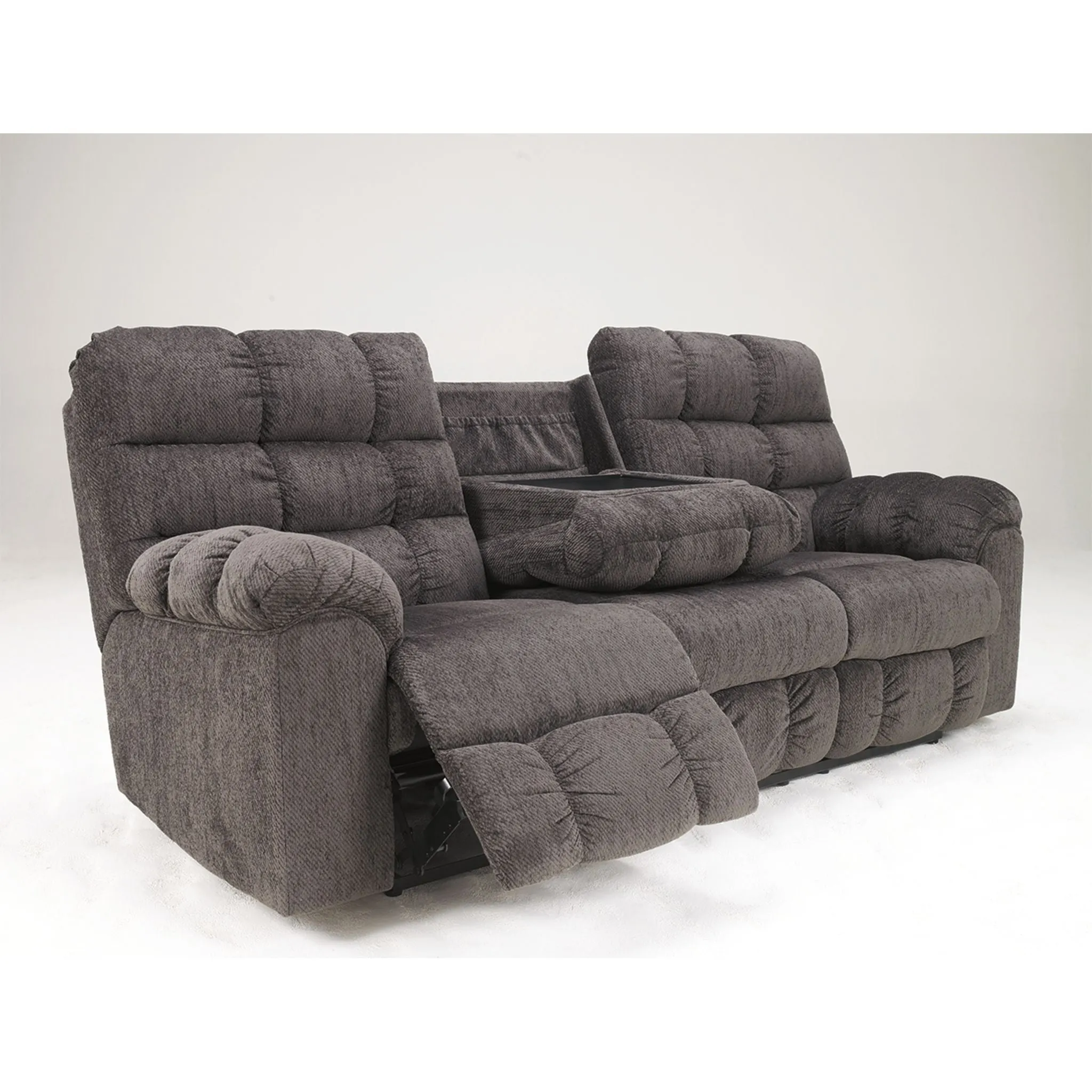 Acieona Dual Reclining Sofa w/Drop Table - Slate