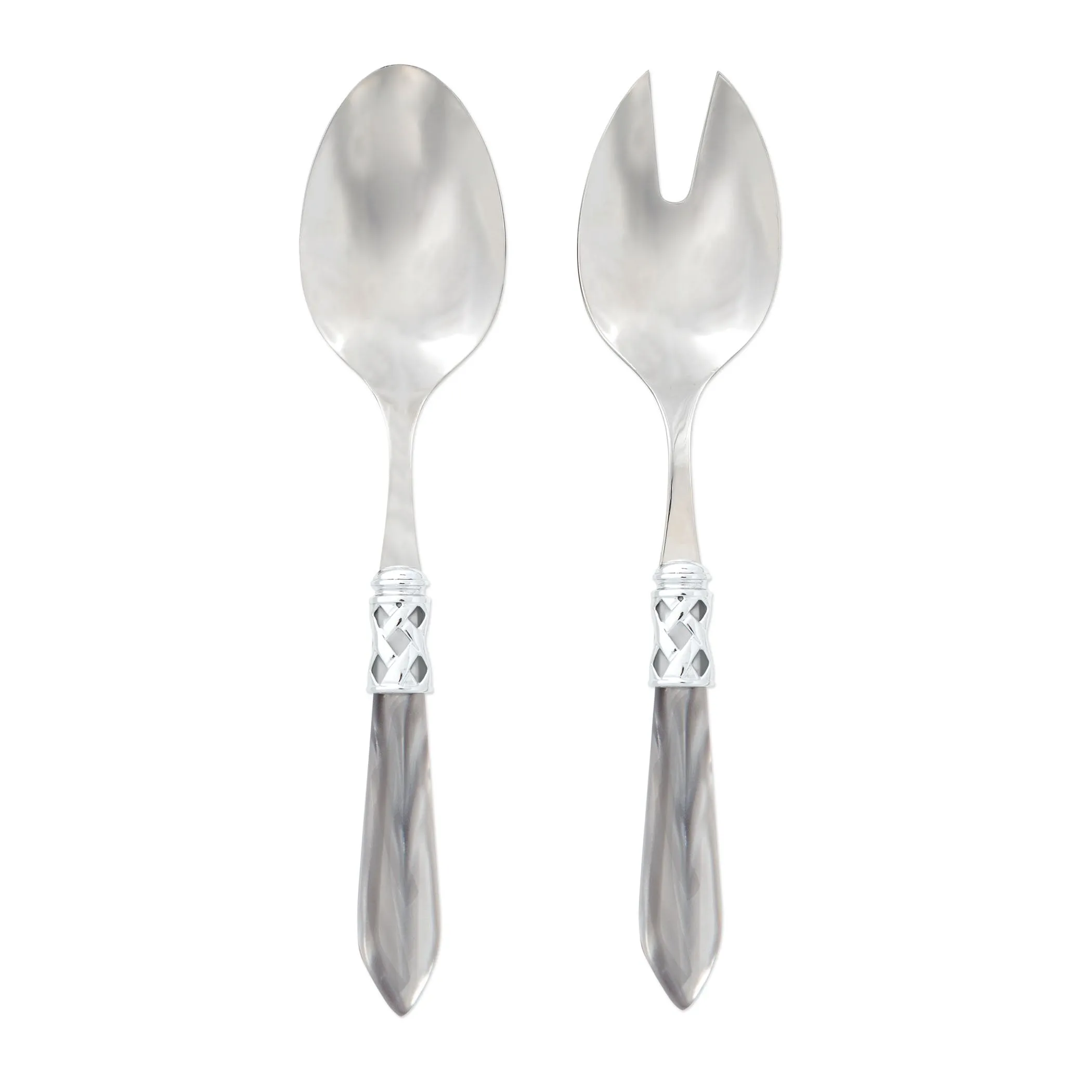Aladdin Brilliant Light Gray Salad Server Set