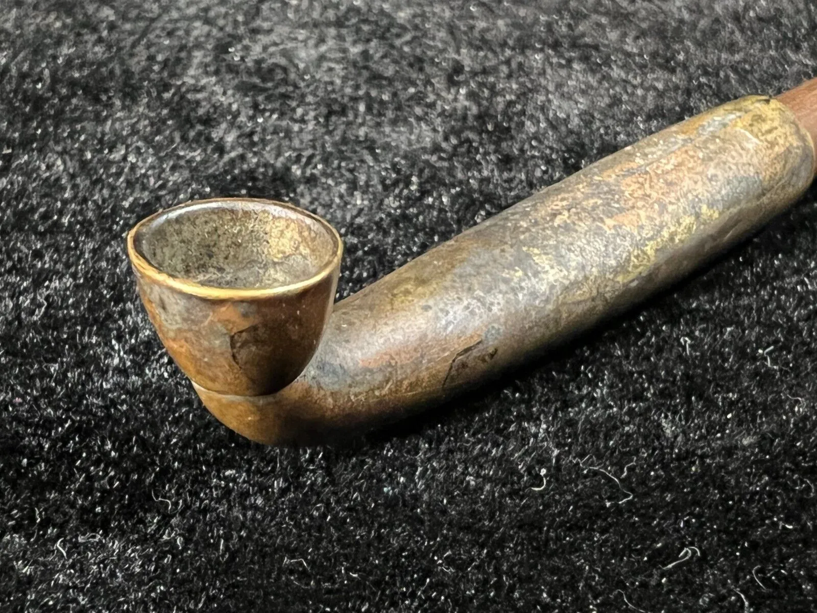 Antique Meiji Era (C1880) Japanese Bronze & Bamboo Signed Kiseru Good Draw 9"