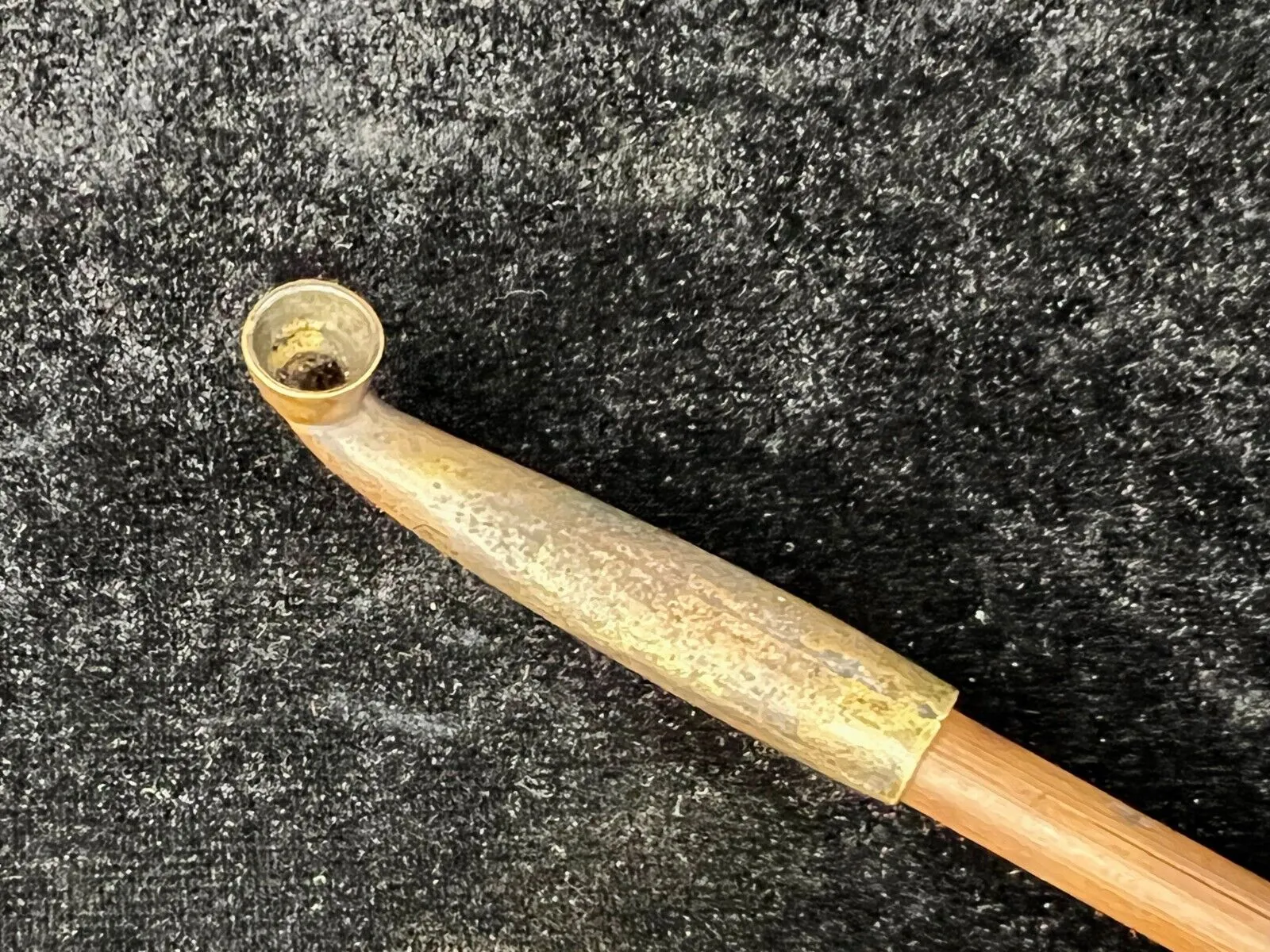 Antique Meiji Era (C1880) Japanese Bronze & Bamboo Signed Kiseru Good Draw 9"