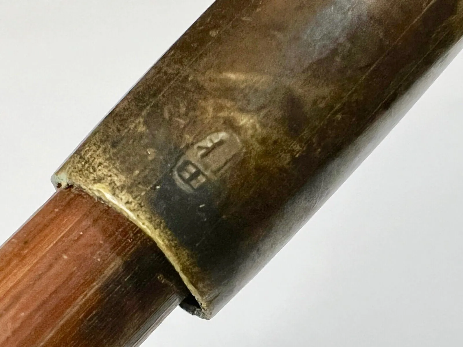 Antique Meiji Era (C1880) Japanese Bronze & Bamboo Signed Kiseru Good Draw 9"