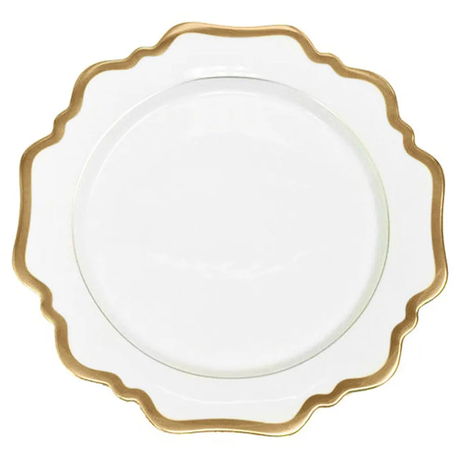 Antique White with Gold Rim Dessert