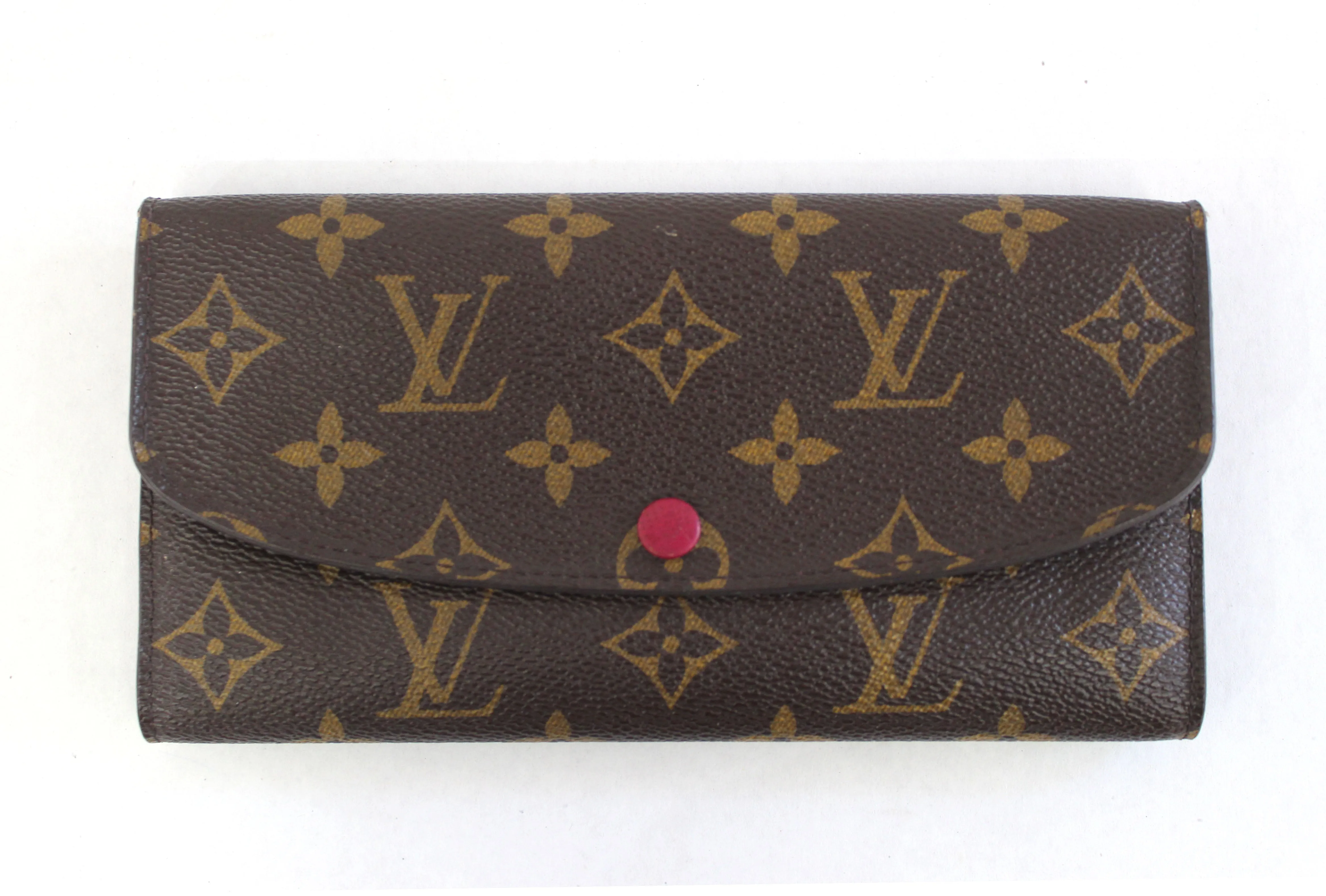Authentic Louis Vuitton Classic Monogram Canvas Emilie Wallet Fuchsia