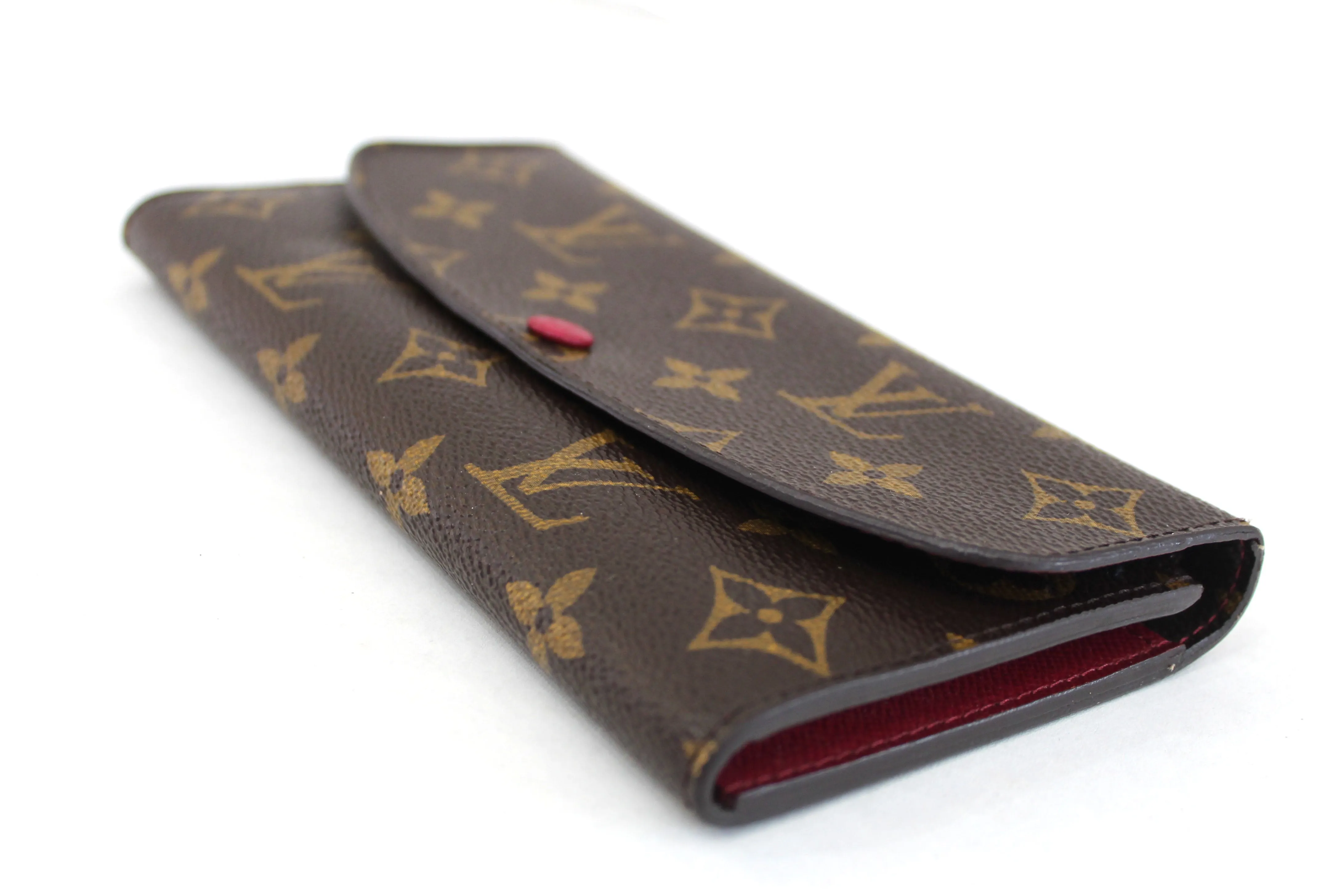 Authentic Louis Vuitton Classic Monogram Canvas Emilie Wallet Fuchsia