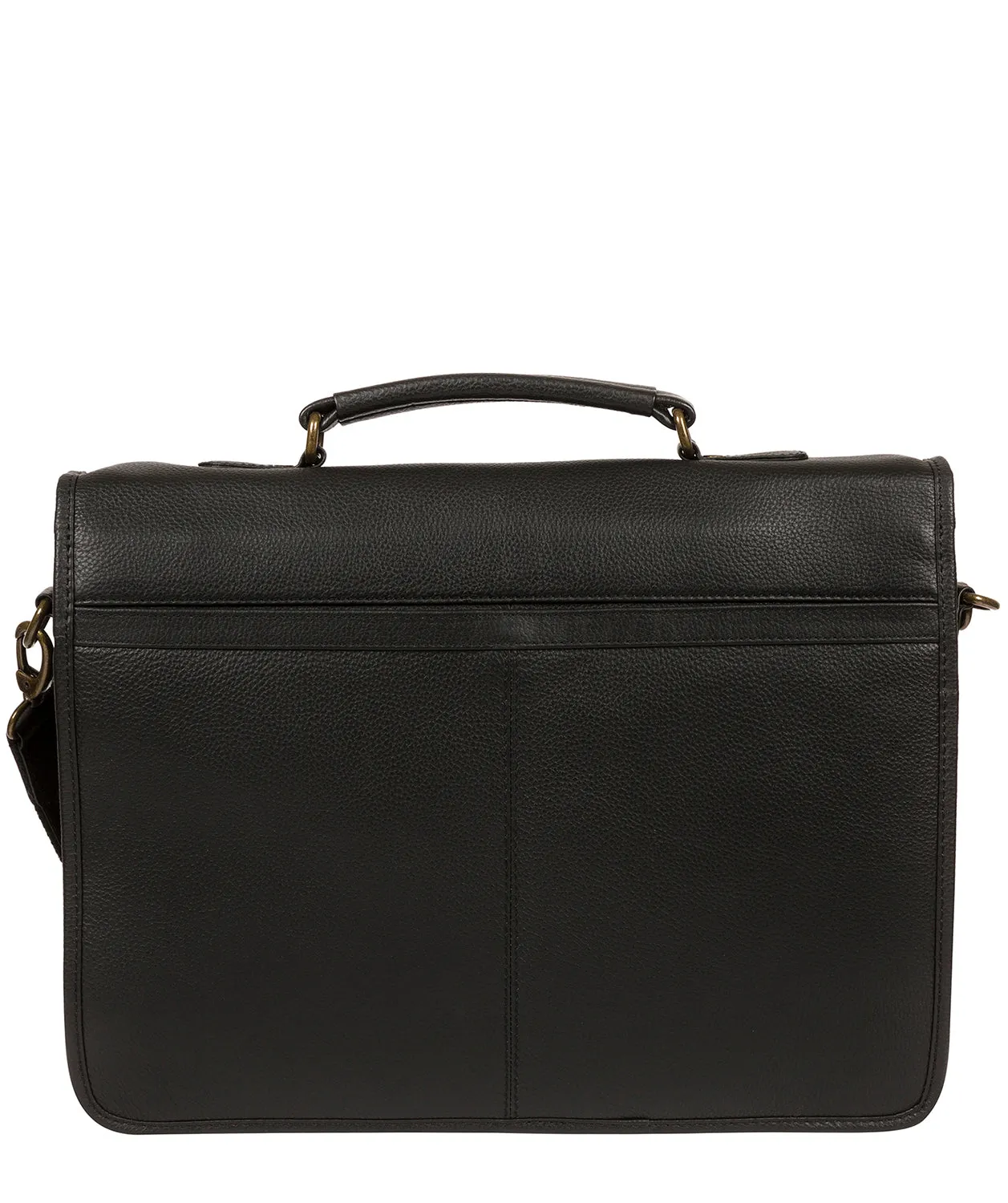 'Bank' Black Leather Work Bag