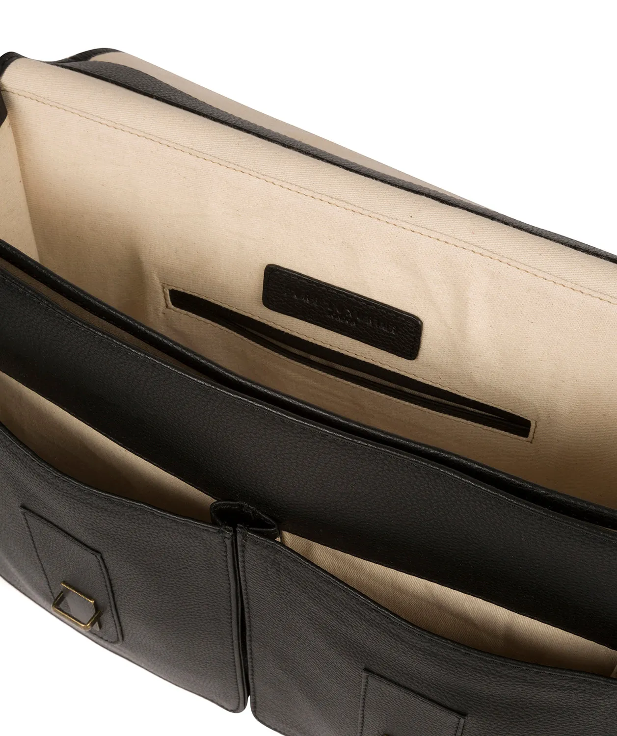 'Bank' Black Leather Work Bag