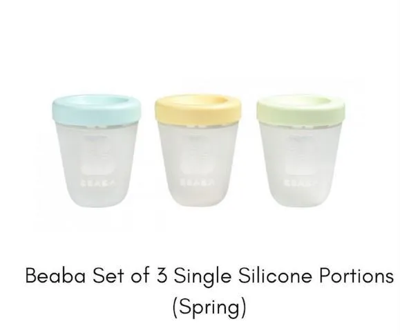 Beaba Set Of 3 Single  Portions Silicone - Spring