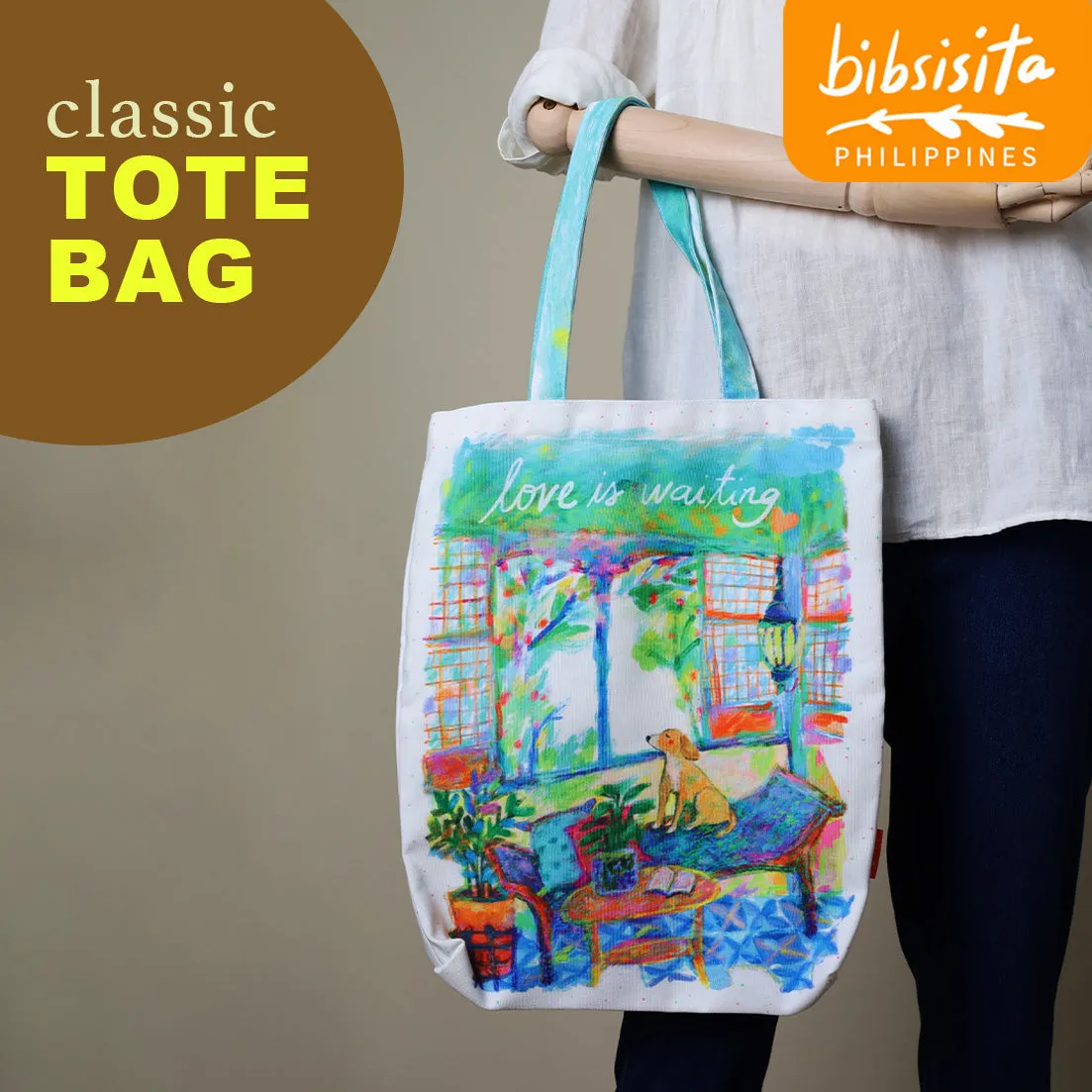 Bibsisita Canvas Tote Bag- LOVE IS WAITING