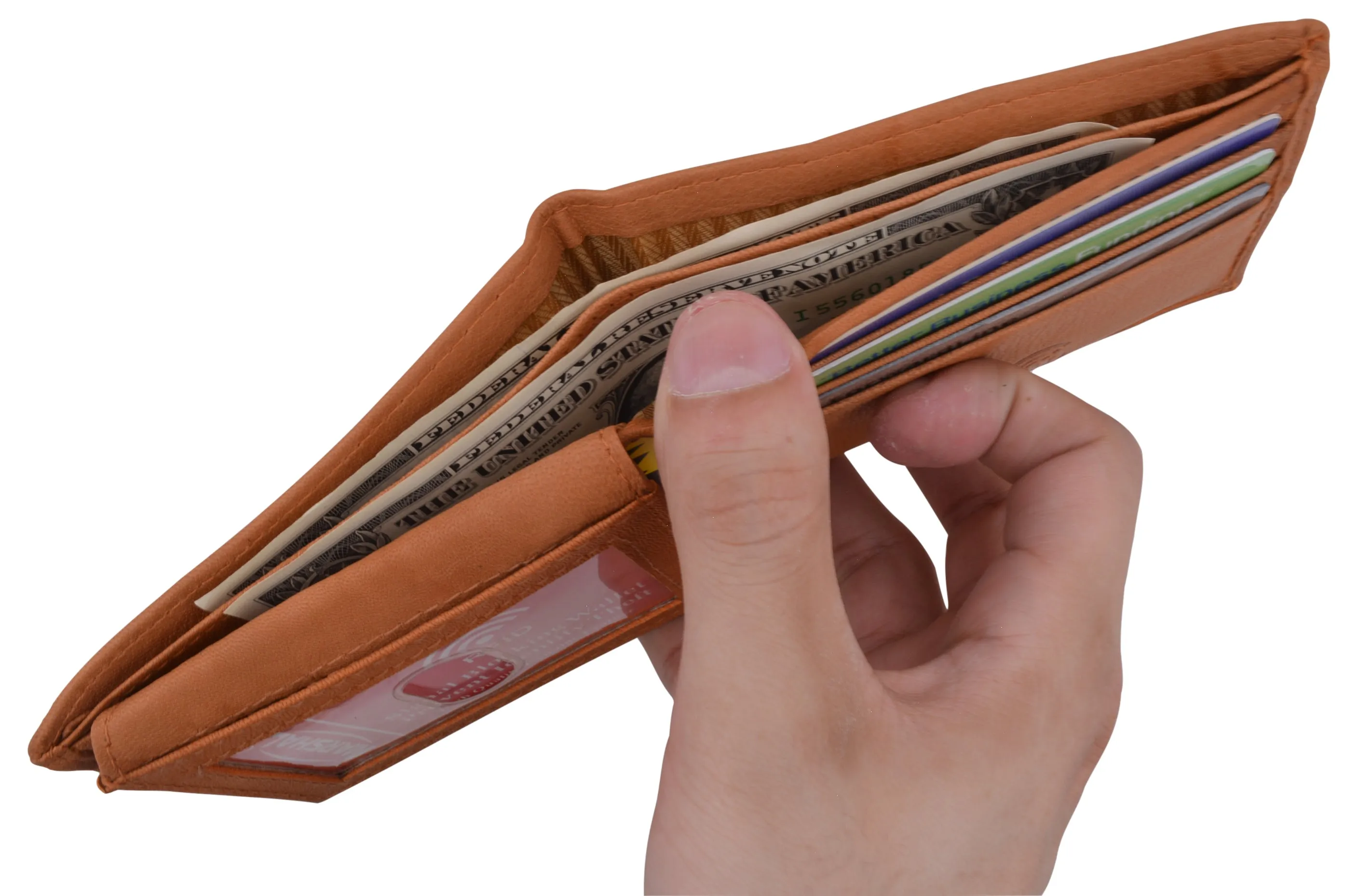 Bifold Men's RFID Blocking Genuine Leather Credit Card ID Wallet