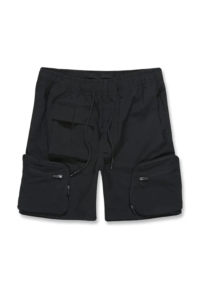 Big Men's Retro Altitude Cargo Shorts - Black