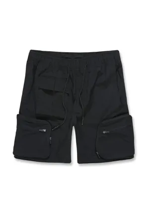 Big Men's Retro Altitude Cargo Shorts - Black