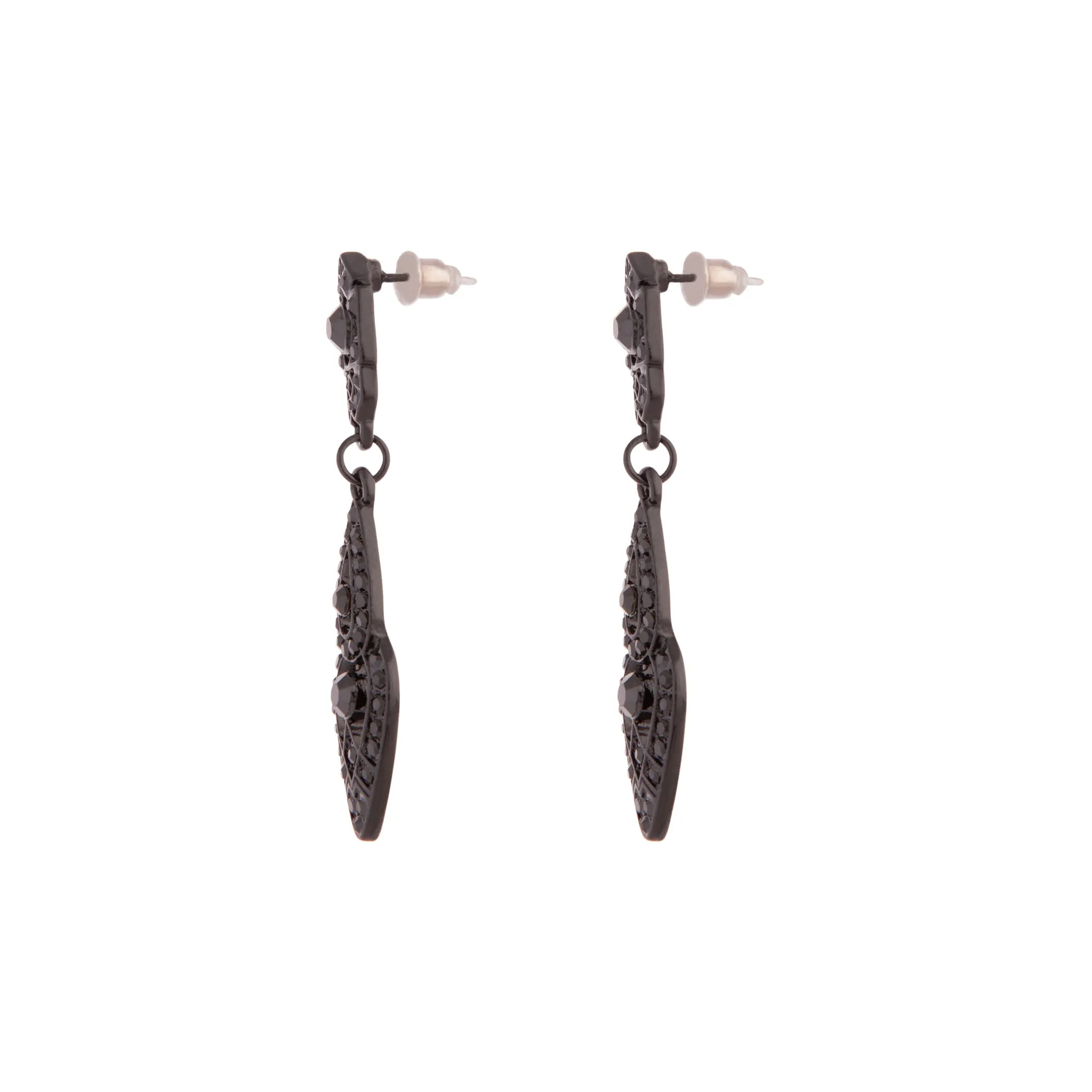 Black Antique Style Drop Earrings
