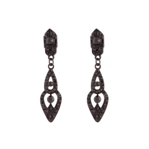 Black Antique Style Drop Earrings