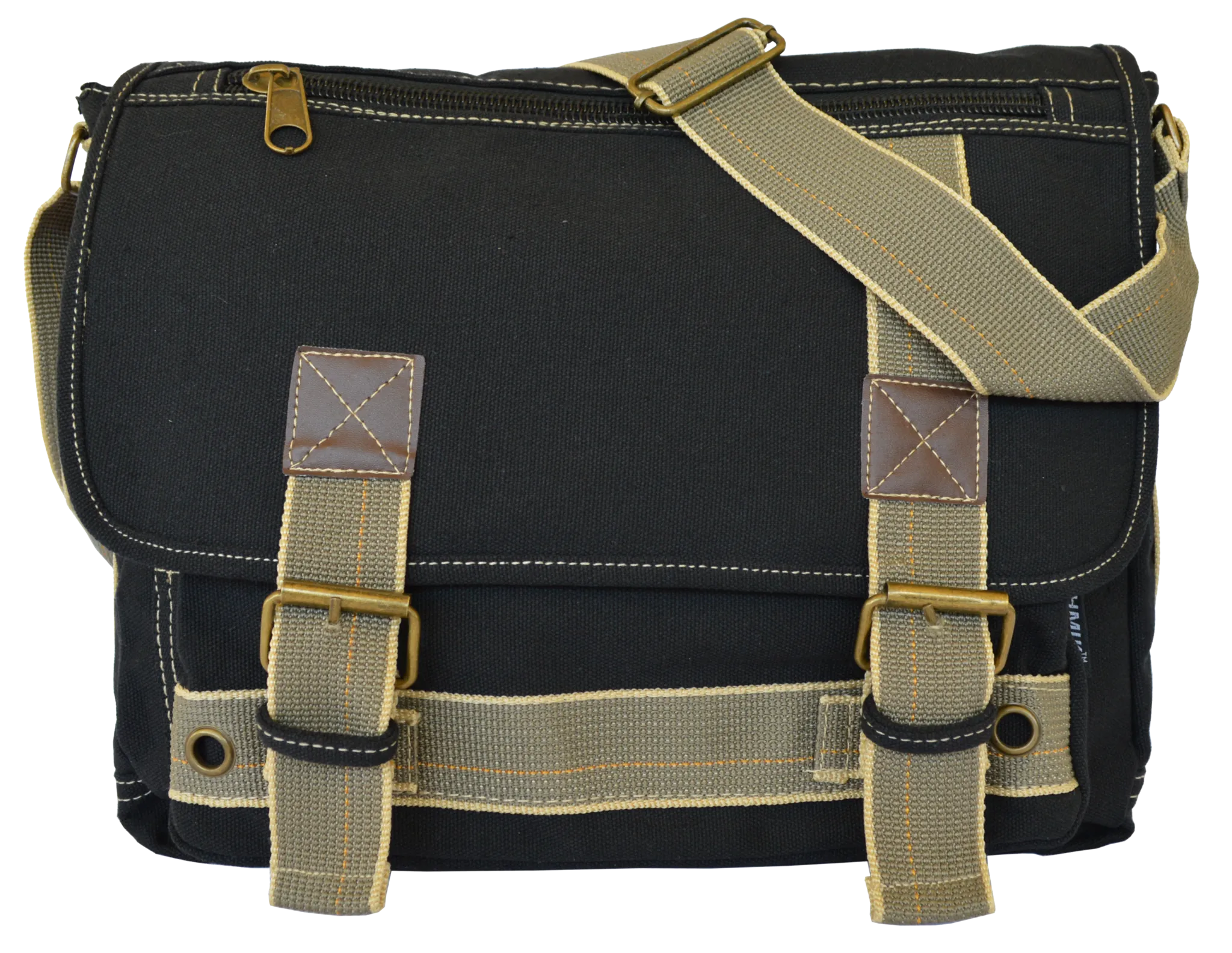 Black Canvas Messenger Bag