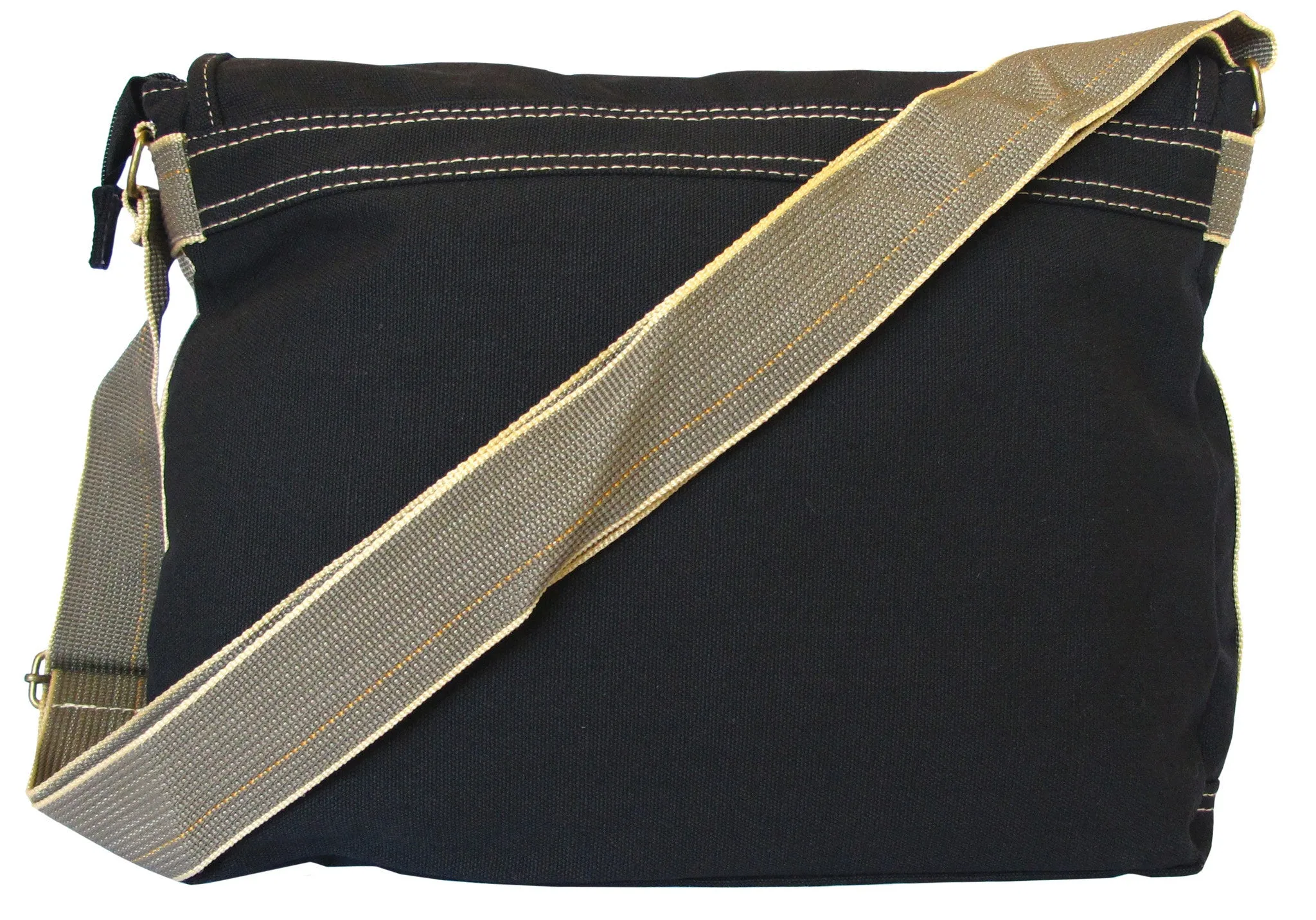 Black Canvas Messenger Bag