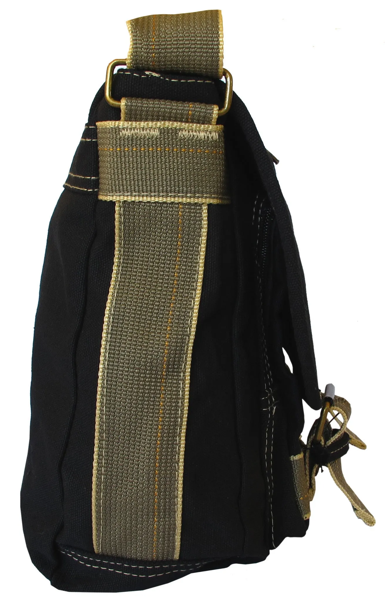 Black Canvas Messenger Bag