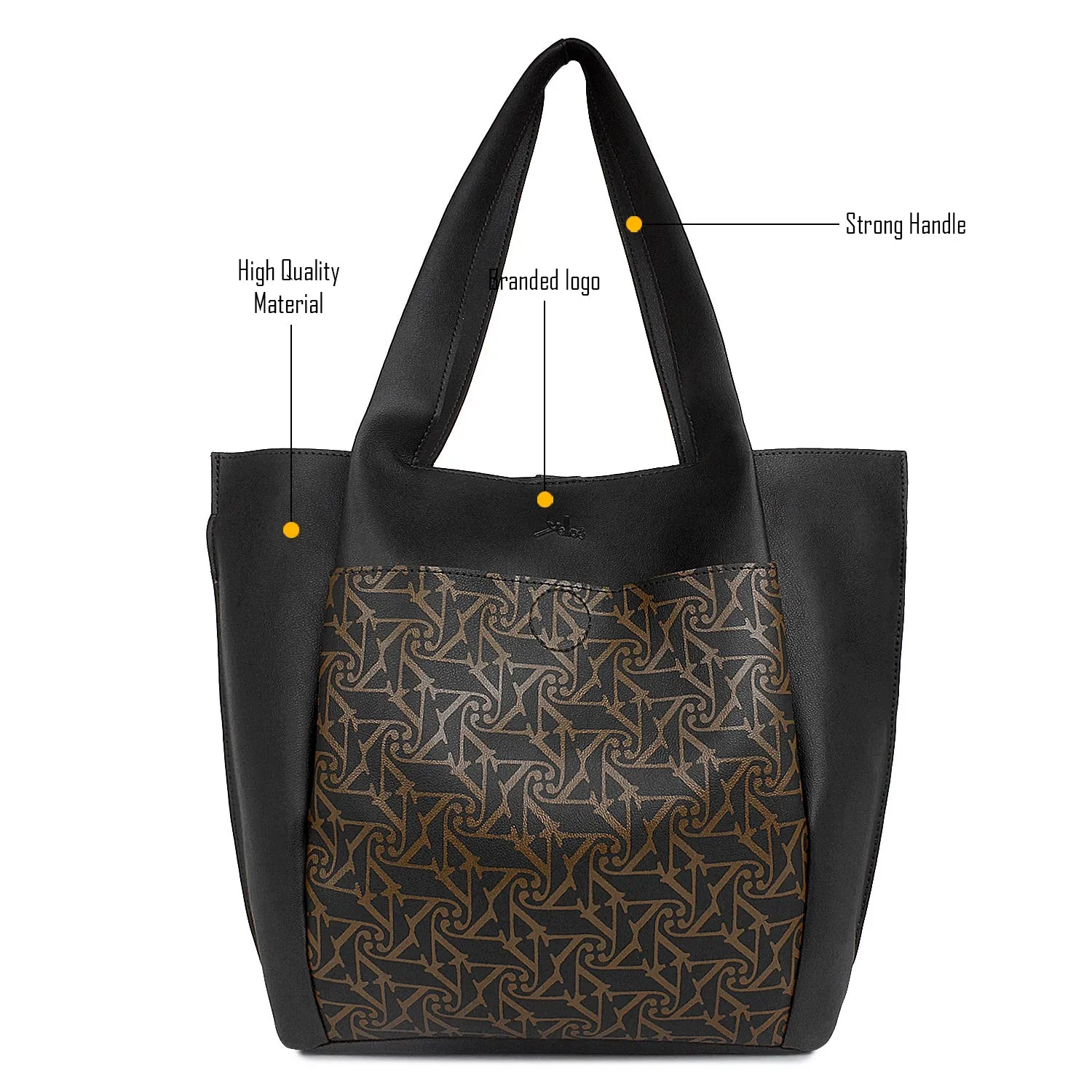 Black Printed Laptop Bag for Women