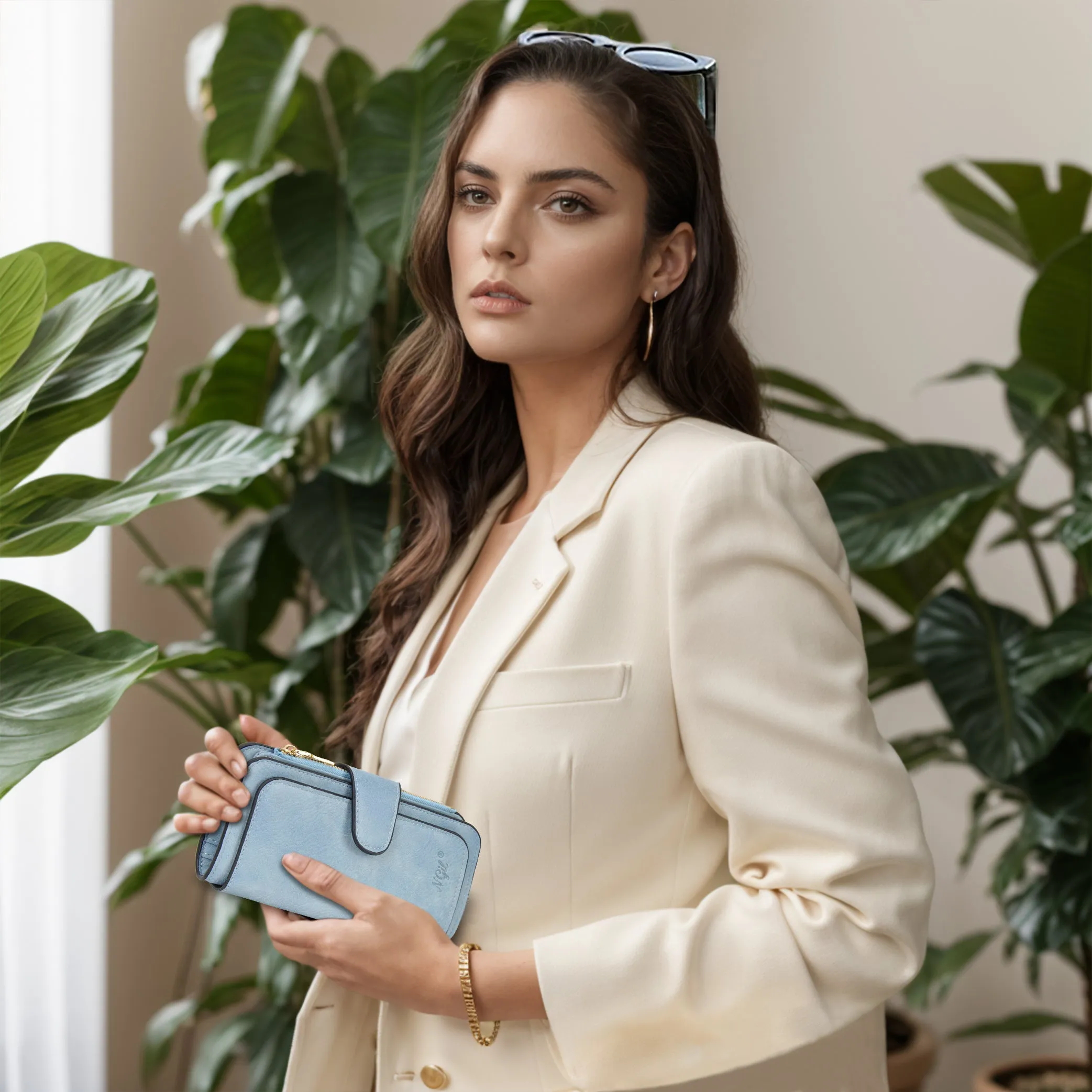 Blue NGIL Trifold Wallet