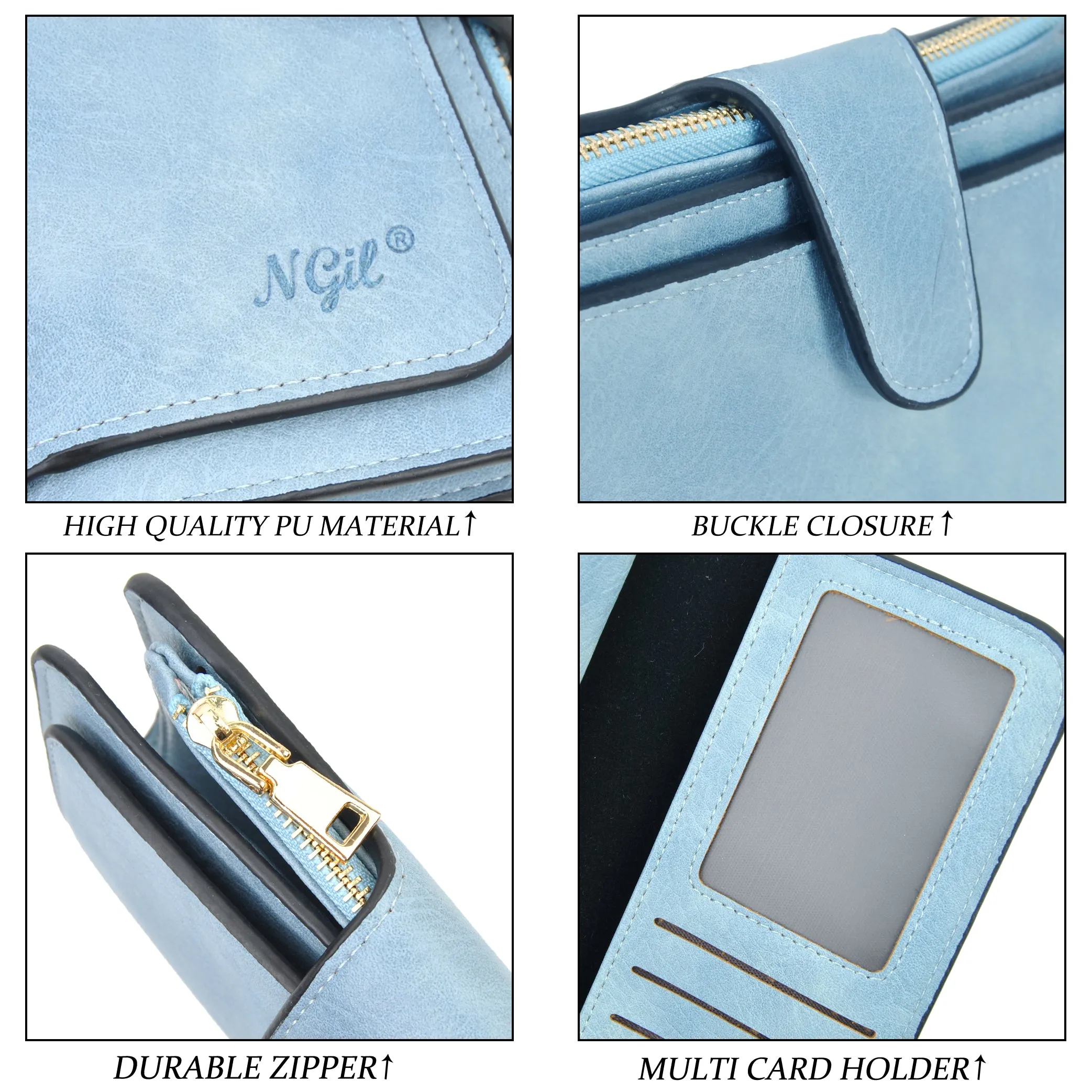 Blue NGIL Trifold Wallet