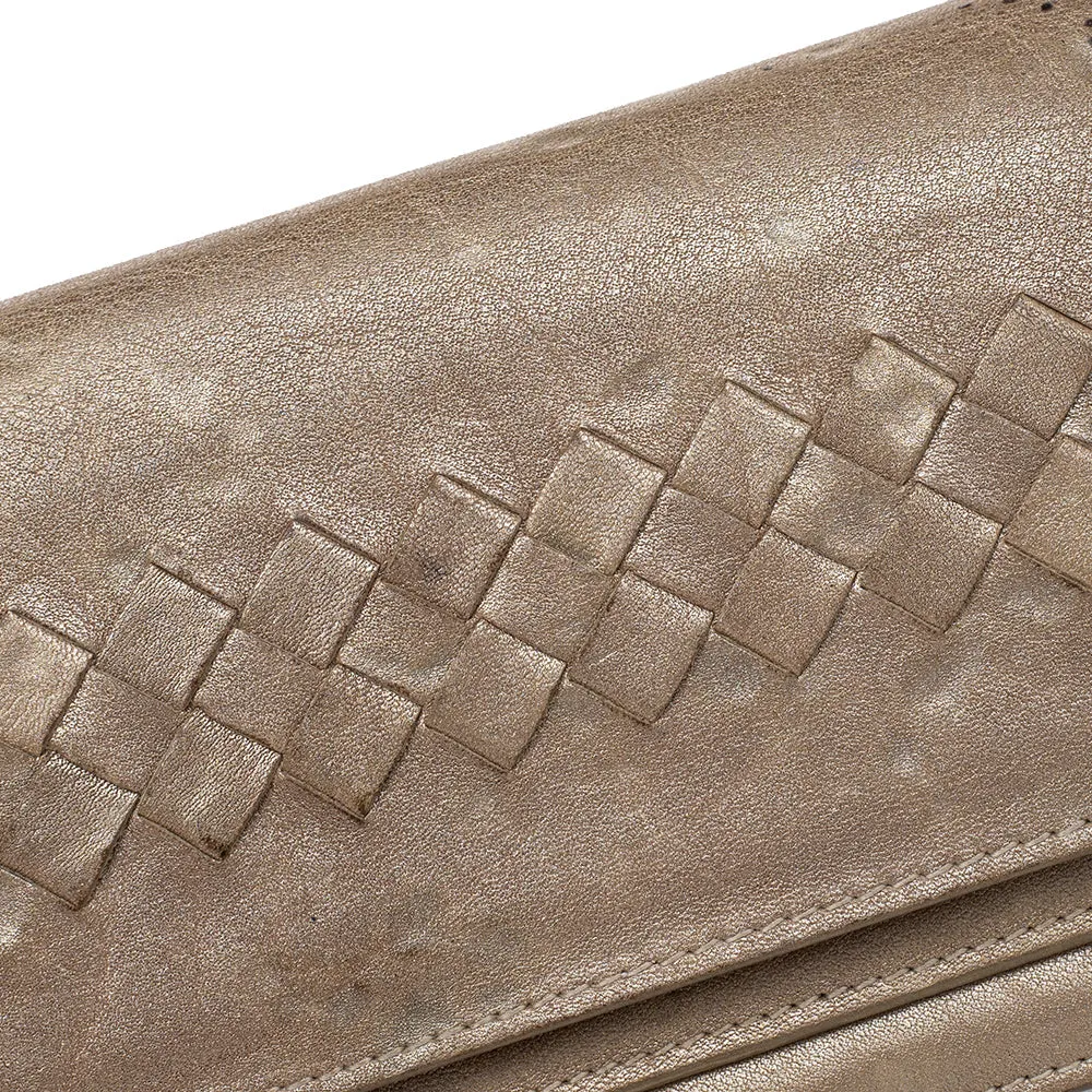 Bottega Veneta Beige Intrecciato Leather Bifold Wallet